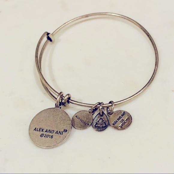 Alex And Ani Initial K Charm Bangle Bracelet In Silver Tone - Picture 8 of 8